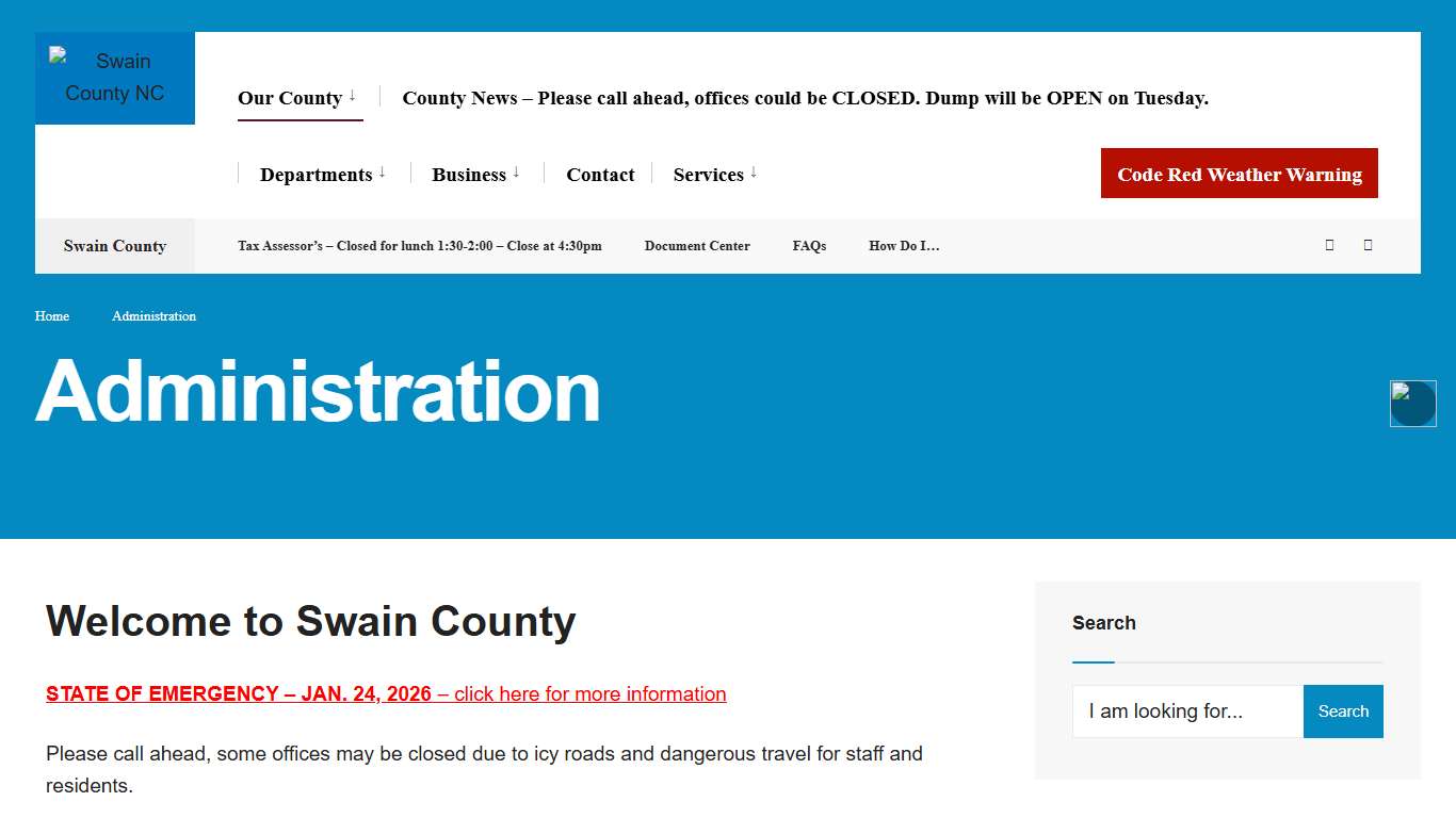 Administration & Government Information - Swain County NC